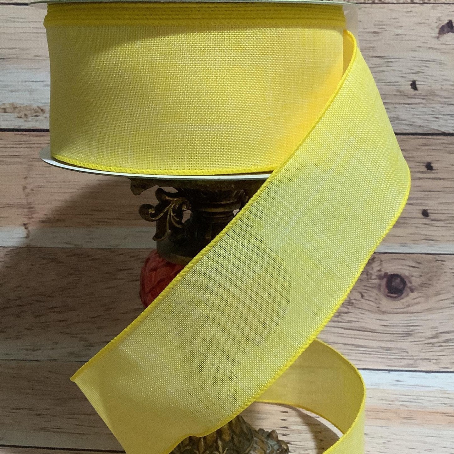 Yellow Wired Ribbon-Spring Ribbon-Ribbon For Bows, Wreaths, Home Decor- All Occasion Ribbon - 2.5" x 5 yards