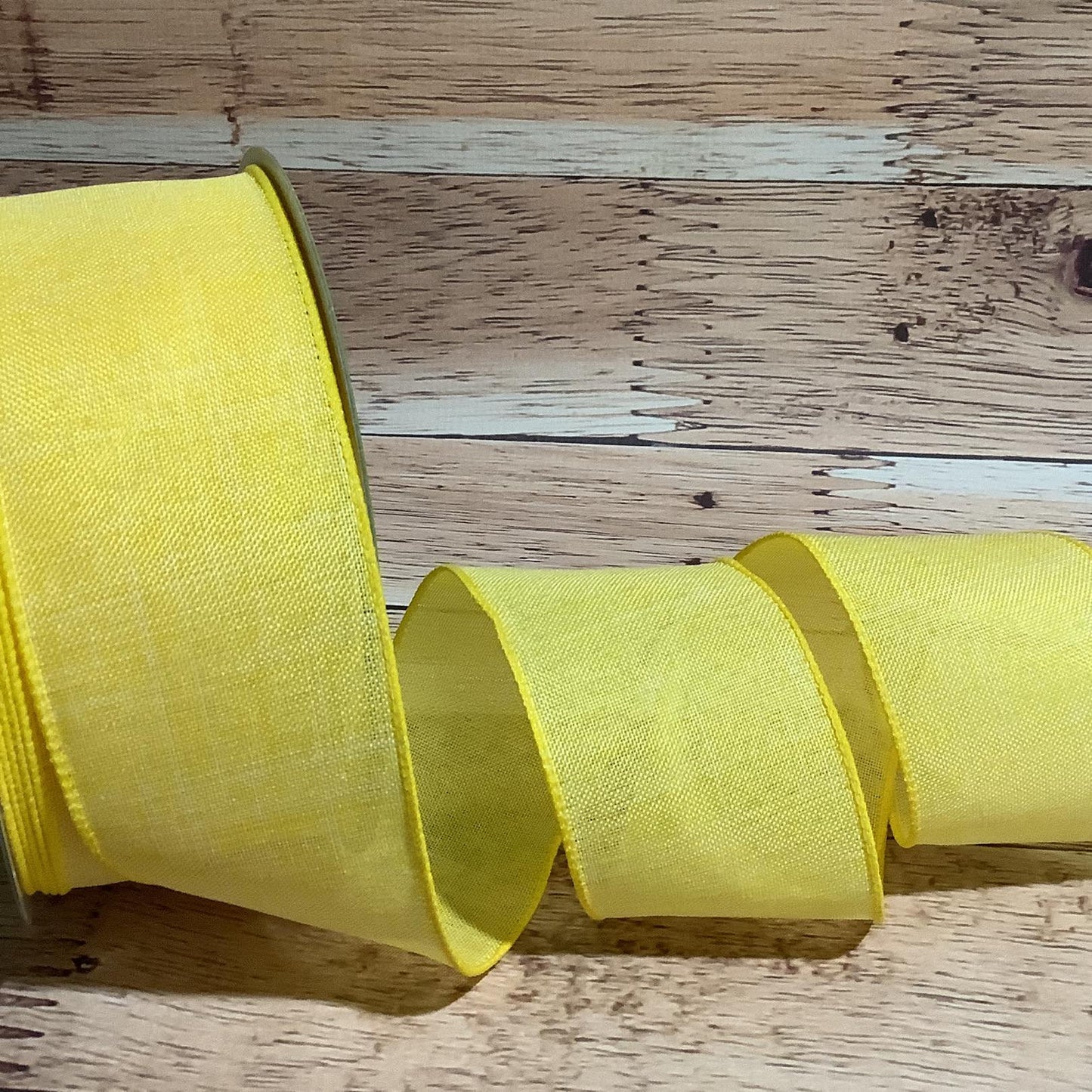 Yellow Wired Ribbon-Spring Ribbon-Ribbon For Bows, Wreaths, Home Decor- All Occasion Ribbon - 2.5" x 5 yards