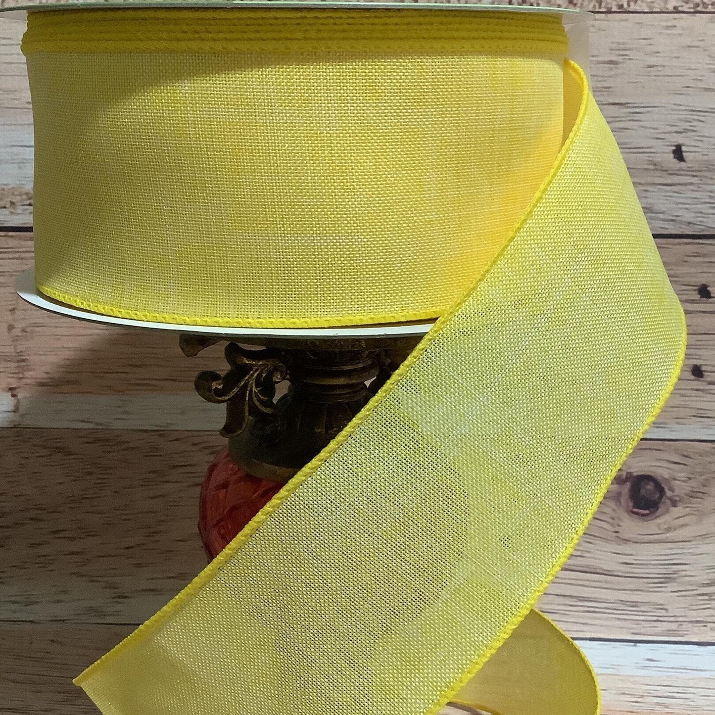 Yellow Wired Ribbon-Spring Ribbon-Ribbon For Bows, Wreaths, Home Decor- All Occasion Ribbon - 2.5" x 5 yards