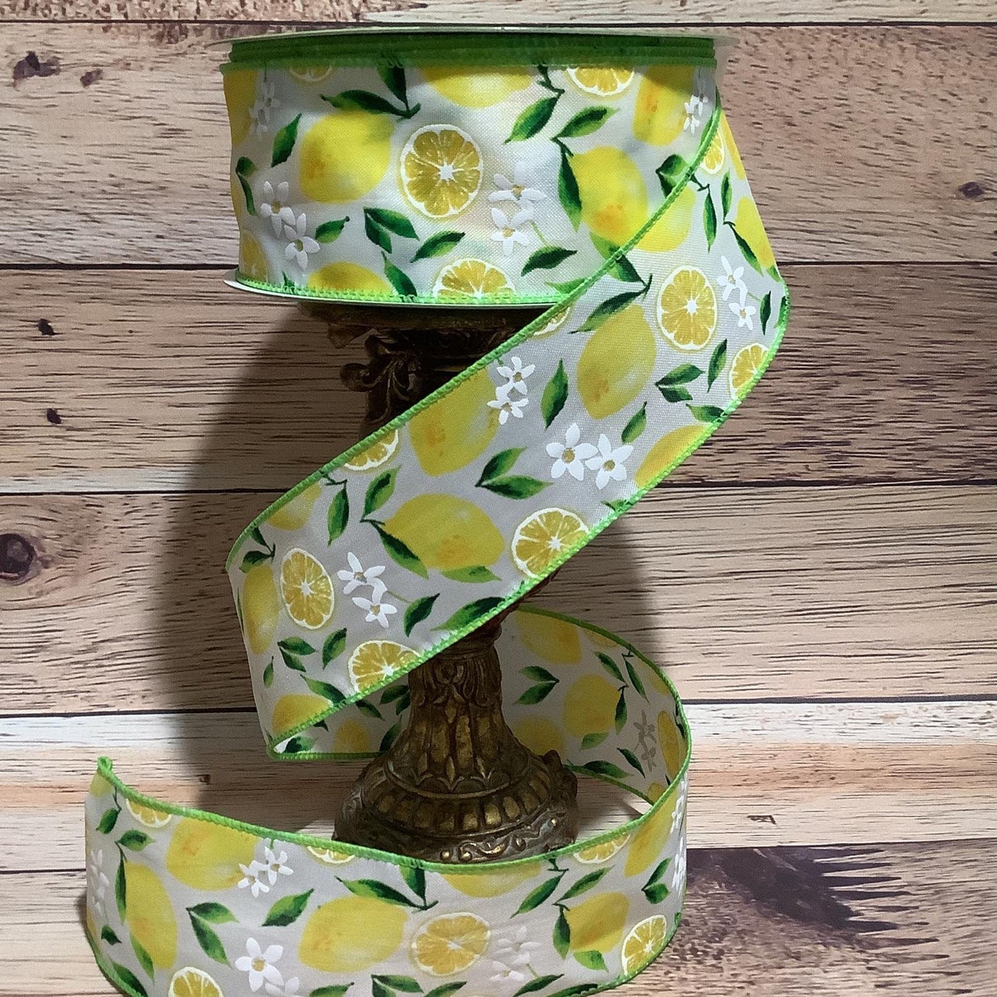 Lemon Wired Ribbon - Spring And Summer Ribbon - 2.5"  5 Yards - Ribbon For Bows, Wreaths, Home Decor