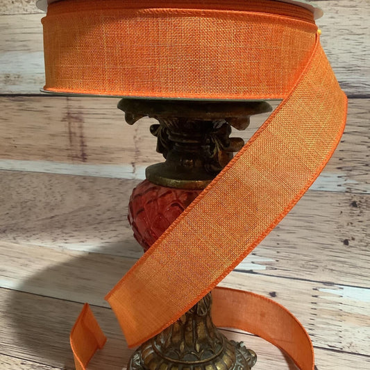 1.5" x 5 Yards Orange Ribbon-Spring Ribbon-Summer Ribbon-Wired Ribbon-Ribbon For Bows, Wreaths And Home Decor-Easter Ribbon-Halloween Ribbon