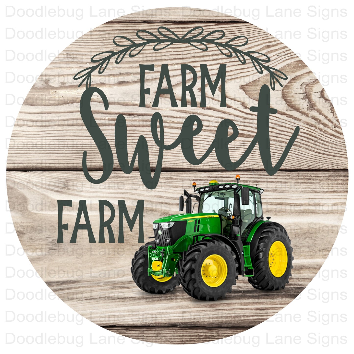 Farm Sweet Farm Wreath Sign-Farm Tractor Sign-Farmhouse Wreath Sign-Round Wreath Sign-Metal Wreath Sign