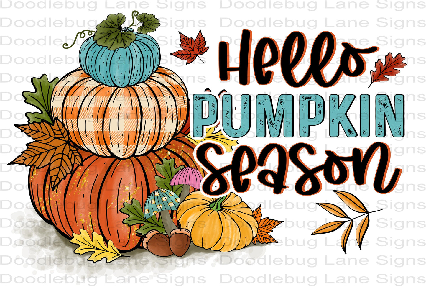 Hello Pumpkin Season-Fall Wreath Sign-Pumpkin Sign-Stacked Pumpkin-Rectangle Wreath Sign- Metal Wreath Sign