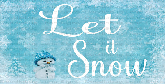 Let It Snow-Winter Wreath Sign-Snowman Sign-Rectangle Sign-Metal Wreath Sign