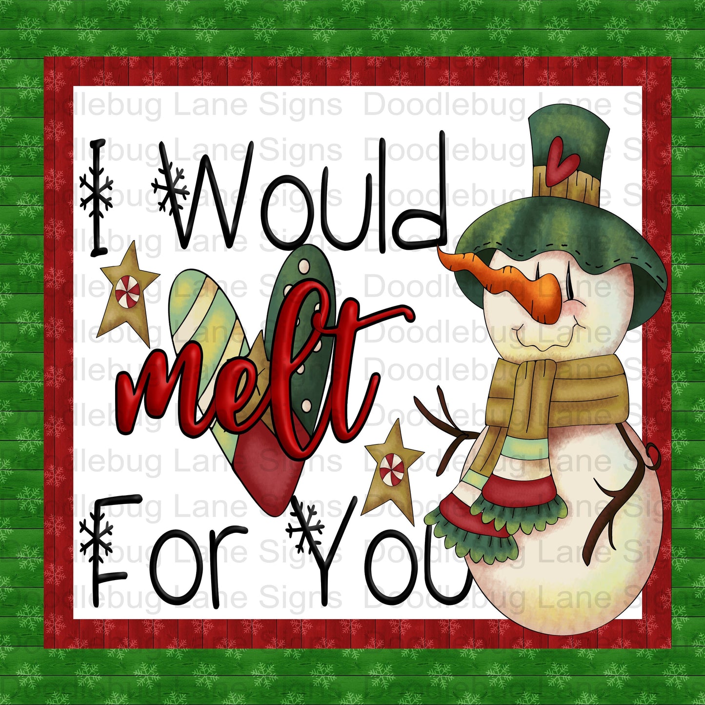 Winter Wreath Sign-Snowman Sign-I Would Melt For You-Primative Wreath Decor-Metal Door Hanger