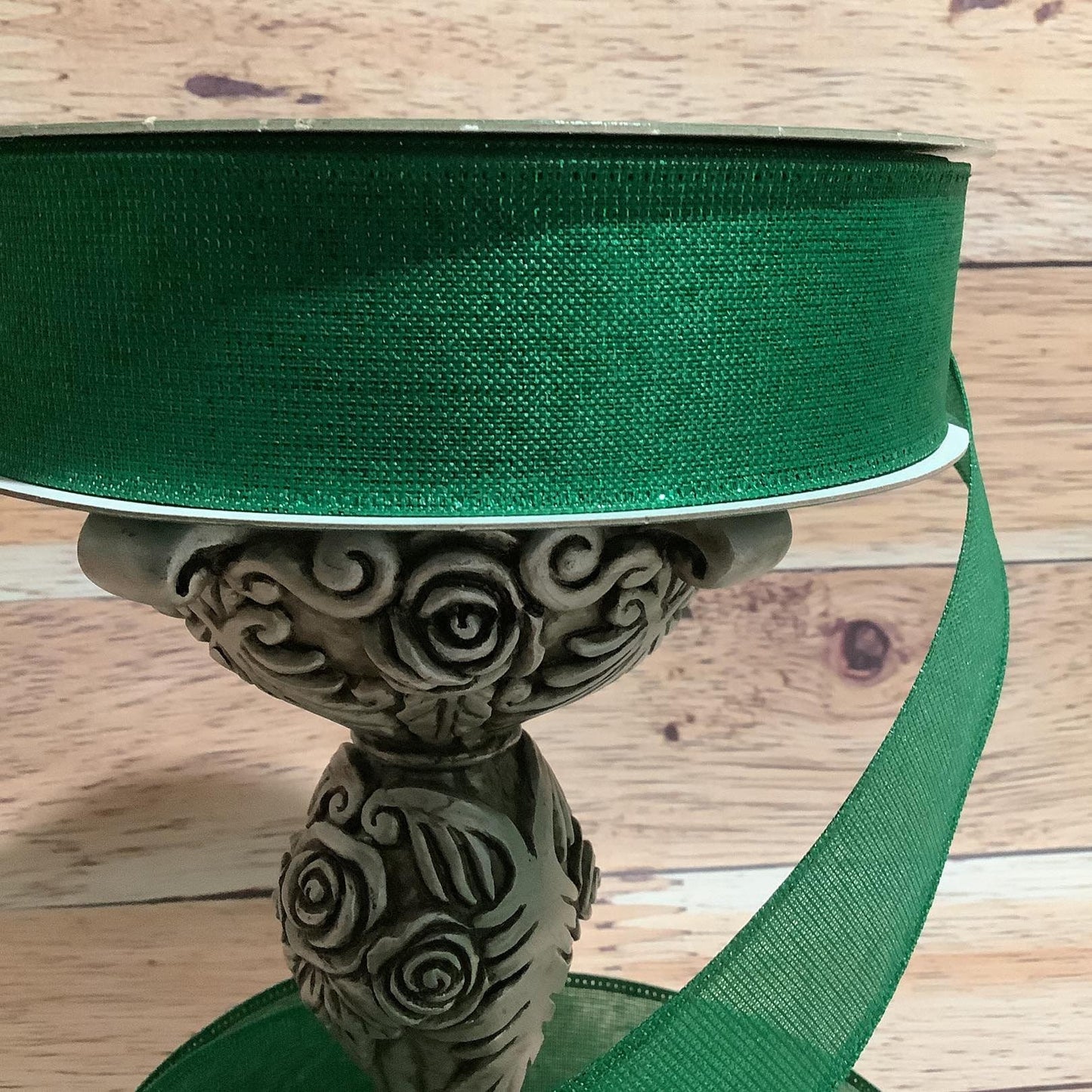 1.5" x 5 Yards Green Wired Ribbon - Metallic Ribbon - Christmas Ribbon-St. Patricks Day Ribbon-Ribbon For Bows, Wreaths And Home Decor