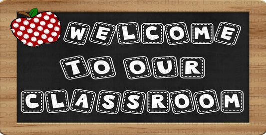 Welcome To Our Classroom Wreath Sign - School Wreath Sign - Rectangle Sign - Metal Wreath Sign