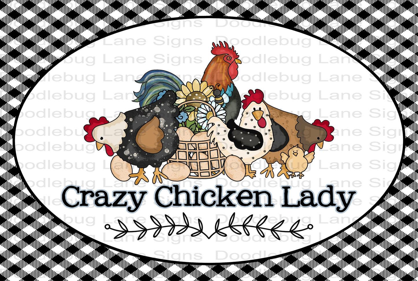 Crazy Chicken Lady - Chicken Wreath Sign - Farmhouse Wreath Decor - Rectangle Sign - Metal Wreath Sign