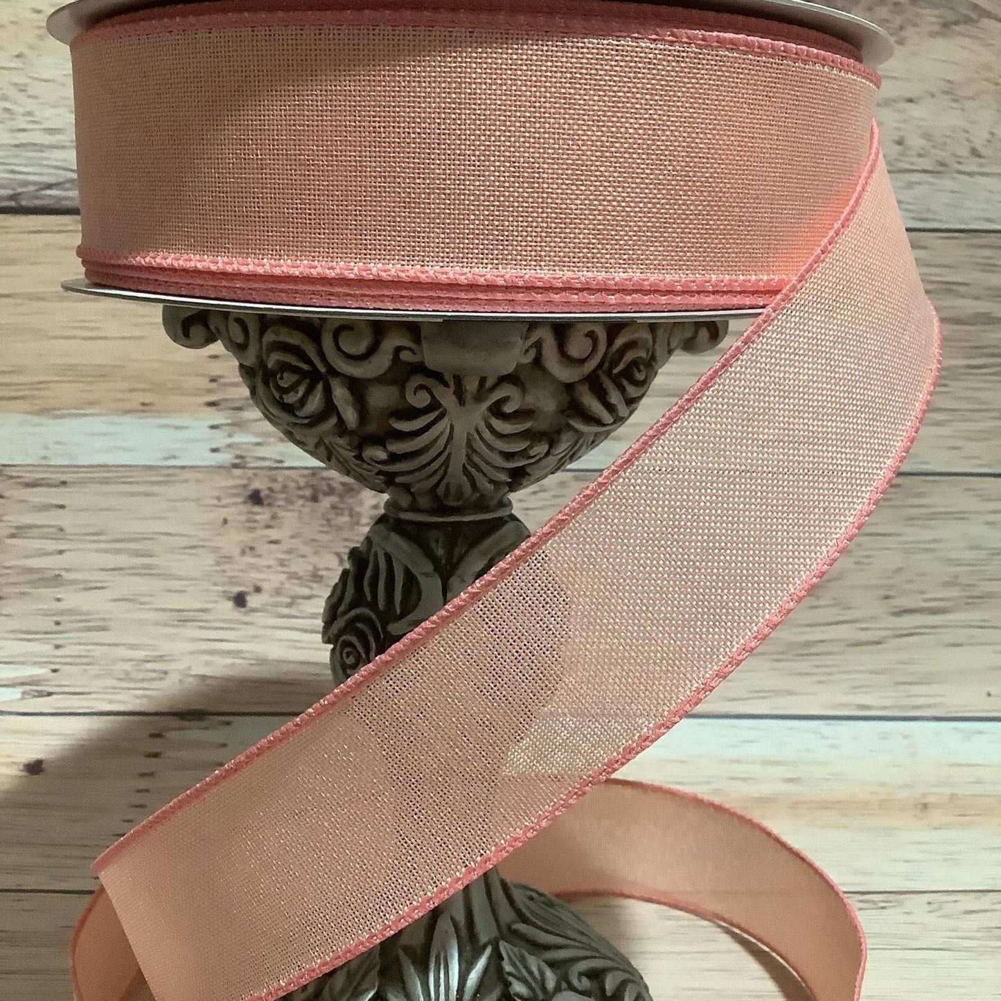 1.5" x 5 Yards Peach Wired Ribbon - Spring Ribbon - Easter Ribbon - All Occasion Ribbon - Ribbon For Bows, Wreaths And Home Decor