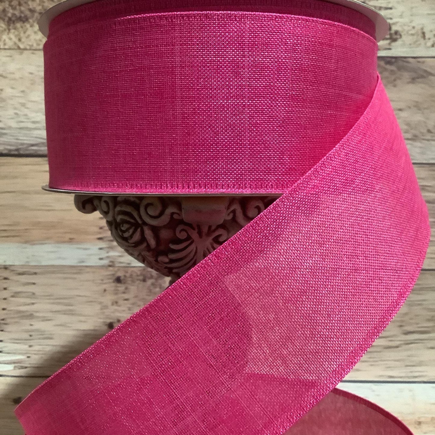 2.5" x 5 Yards Hot Pink Wired Ribbon - Spring Ribbon - Easter Ribbon - All Occasion Ribbon - Ribbon For Bows, Wreaths And Home Decor