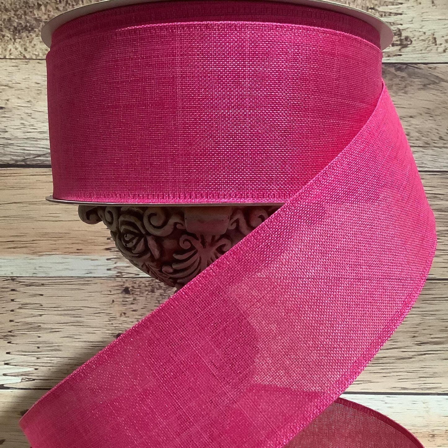 2.5" x 5 Yards Hot Pink Wired Ribbon - Spring Ribbon - Easter Ribbon - All Occasion Ribbon - Ribbon For Bows, Wreaths And Home Decor