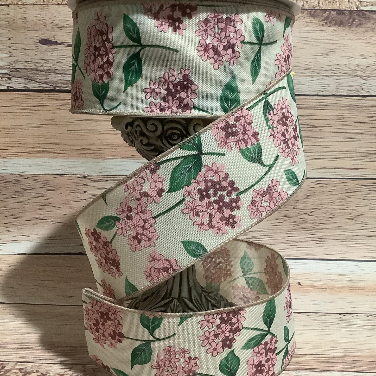 2.5" x 5 Yards Spring Floral Wired Ribbon - Hydrangea Floral Ribbon - Ribbon For Bows, Wreaths And Home Decor